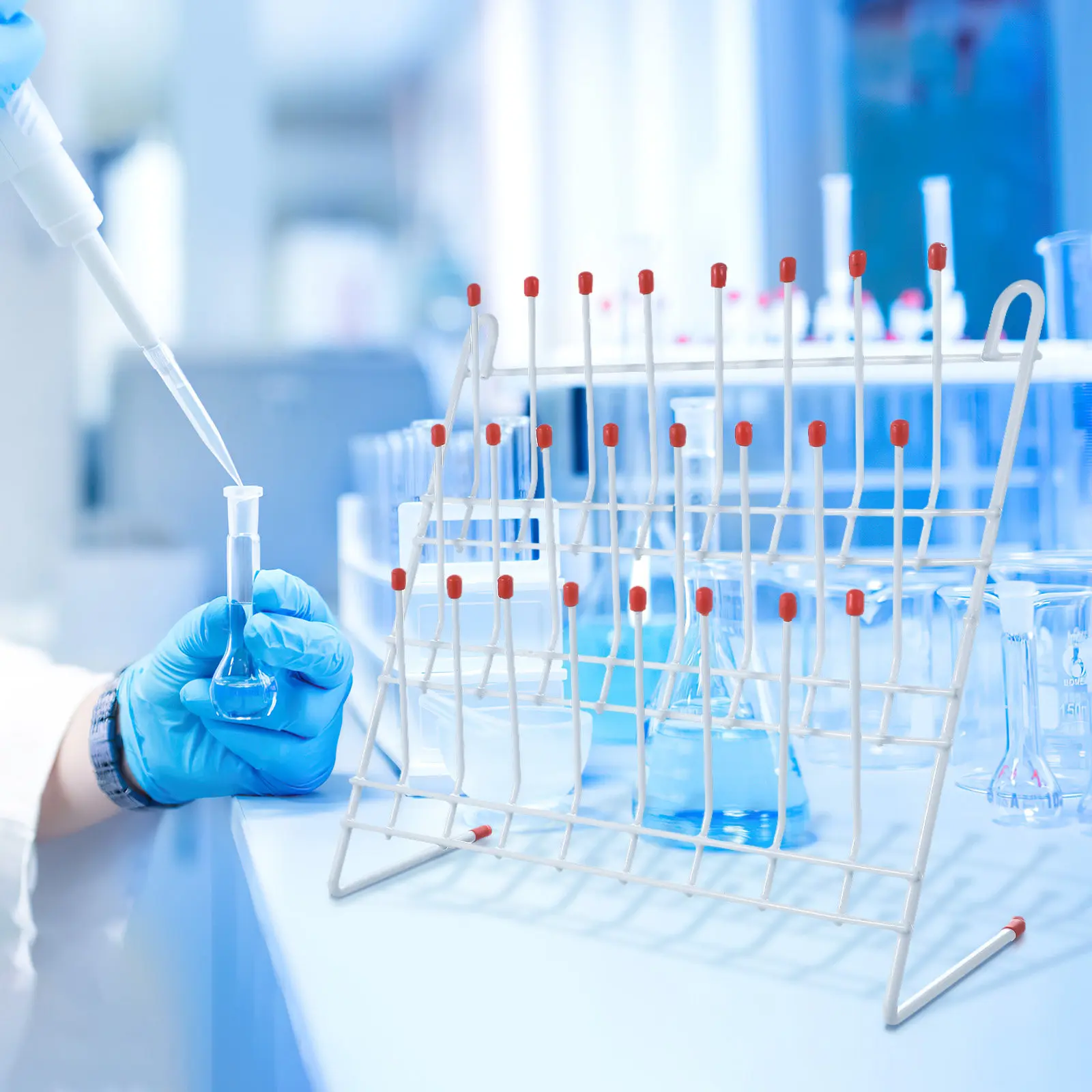 Test Tube Drying Rack Metal Laboratory Draining Holder Tube Rack for Laboratory Glassware Drying Science Lab Equipment
Test Tube Drying Rack Metal Laboratory Draining Holder Tube Rack for Laboratory Glassware Drying Science Lab Equipment