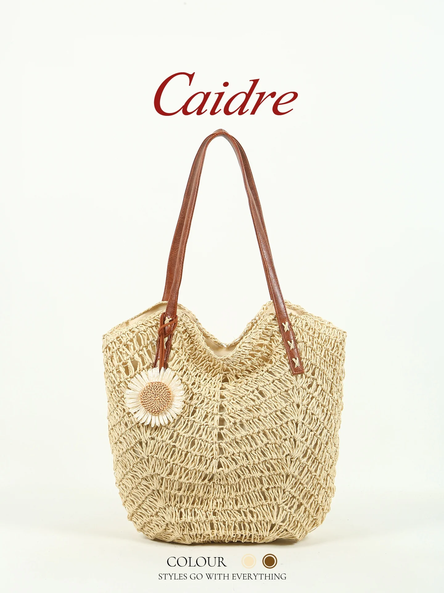 Caidre Rural Grass Woven Shoulder Bag Women's Summer Beach Commute Tote Bag Soft Handbag Pure Color Large Size Youth Bag
Caidre Rural Grass Woven Shoulder Bag Women's Summer Beach Commute Tote Bag Soft Handbag Pure Color Large Size Youth Bag