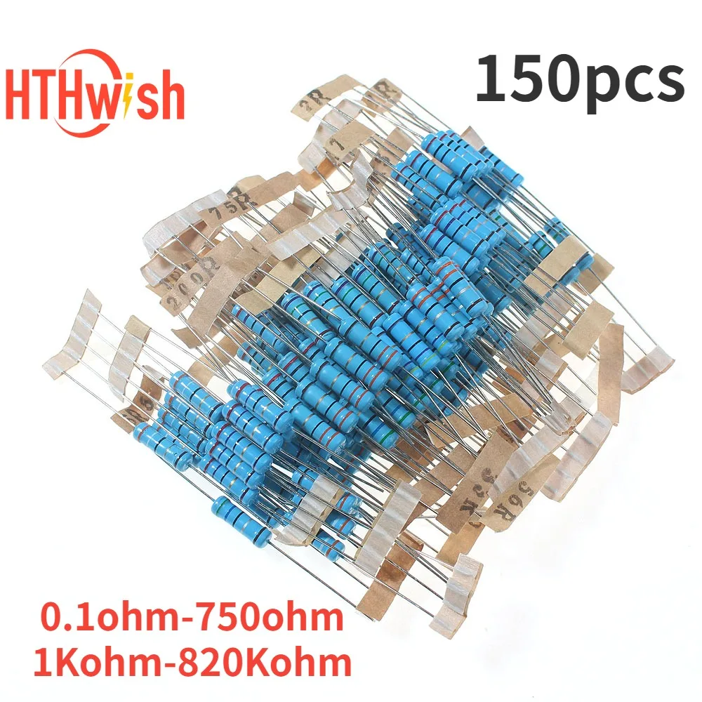 150pcs/set 1% High Precision 2W Metal Film Resistor Kit, 30 Values*5pcs 1K~820K, 0.1R~750R Resistance Electronic Assorted Pack
150pcs/set 1% High Precision 2W Metal Film Resistor Kit, 30 Values*5pcs 1K~820K, 0.1R~750R Resistance Electronic Assorted Pack