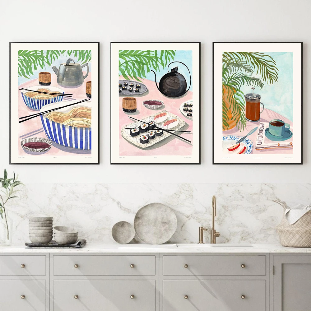 Sushi Ramen Coffee Morning Poster and Print Nordic Food Pictures Kitchen Dining Room Restaurant Wall Art Canvas Painting Decor
Sushi Ramen Coffee Morning Poster and Print Nordic Food Pictures Kitchen Dining Room Restaurant Wall Art Canvas Painting Decor