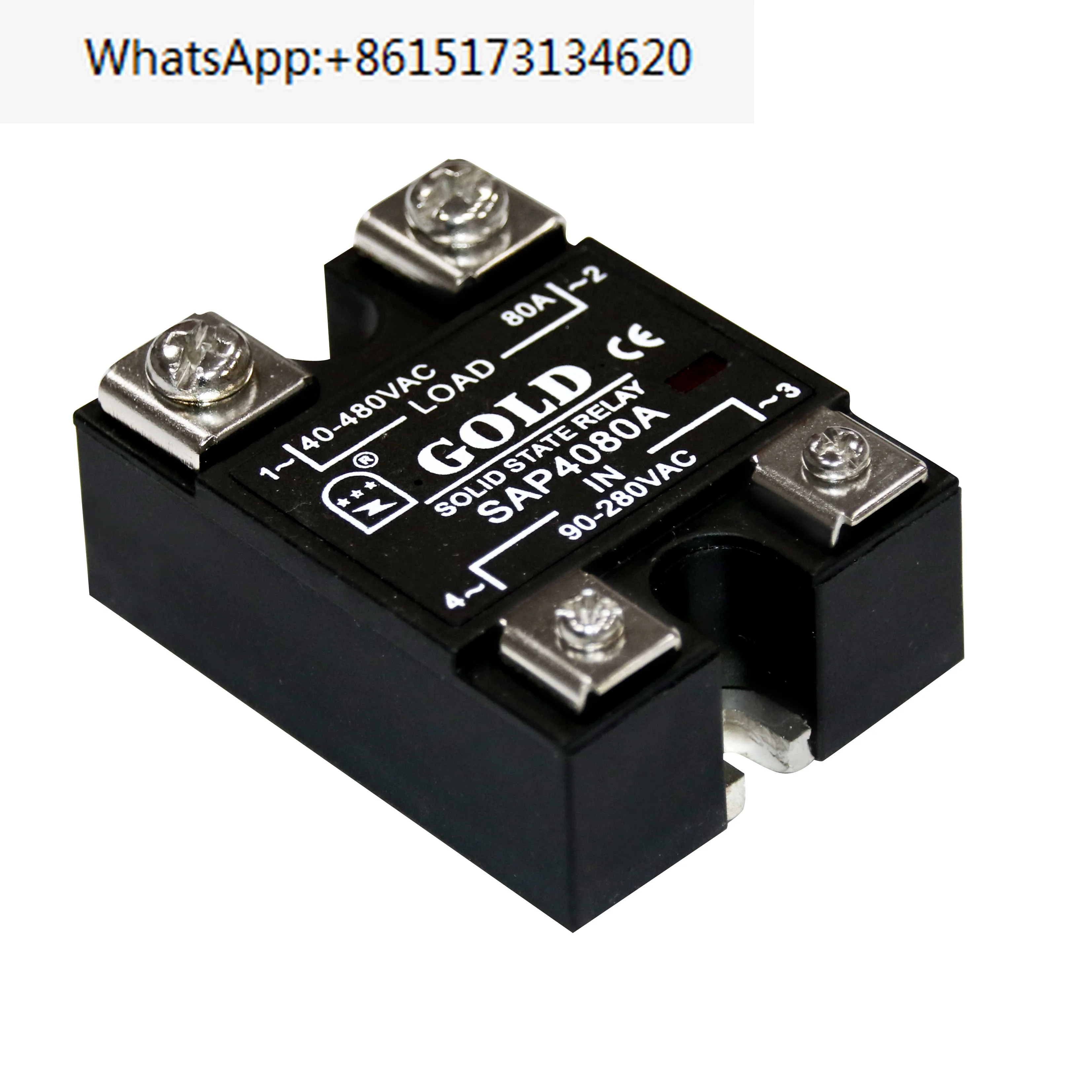 Single-phase 80A solid-state relay model SAP4080D DC-controlled AC 220V
Single-phase 80A solid-state relay model SAP4080D DC-controlled AC 220V