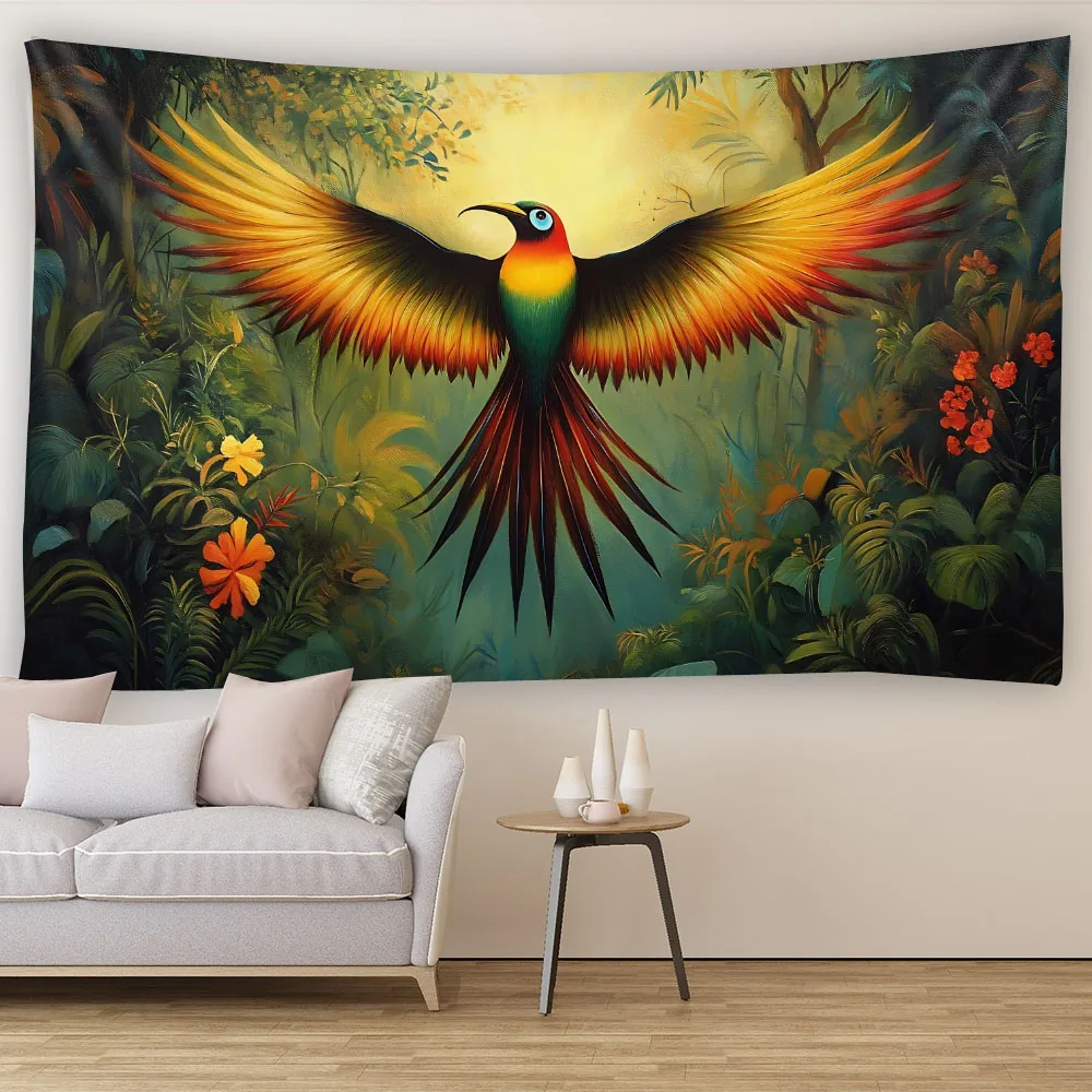 Tropical Rainforest Wall Tapestry Waterfall Birds in the Woods Cartoon Bedroom Decorative Hanging Cloth Living Room Decor
Tropical Rainforest Wall Tapestry Waterfall Birds in the Woods Cartoon Bedroom Decorative Hanging Cloth Living Room Decor