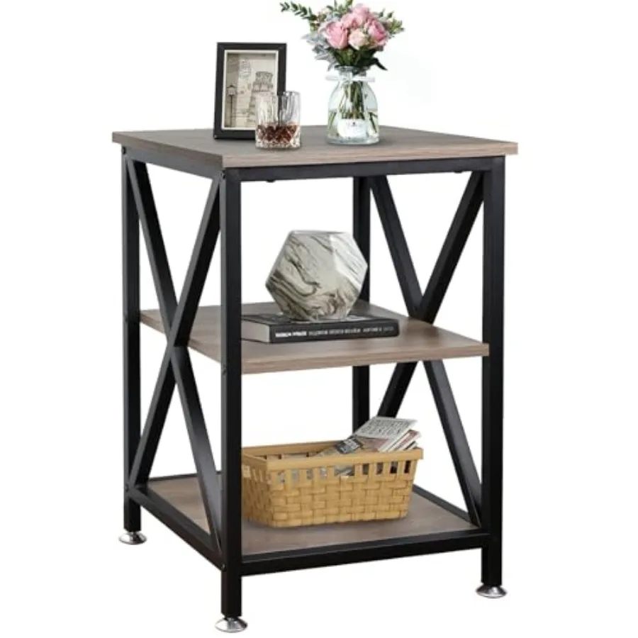 Square End Table with Storage Shelf 6" D X 6" W X 4" H 3-Tier End Table Living Room Rustic Brown End Tables X-Shaped Night Stan
Square End Table with Storage Shelf 6" D X 6" W X 4" H 3-Tier End Table Living Room Rustic Brown End Tables X-Shaped Night Stan