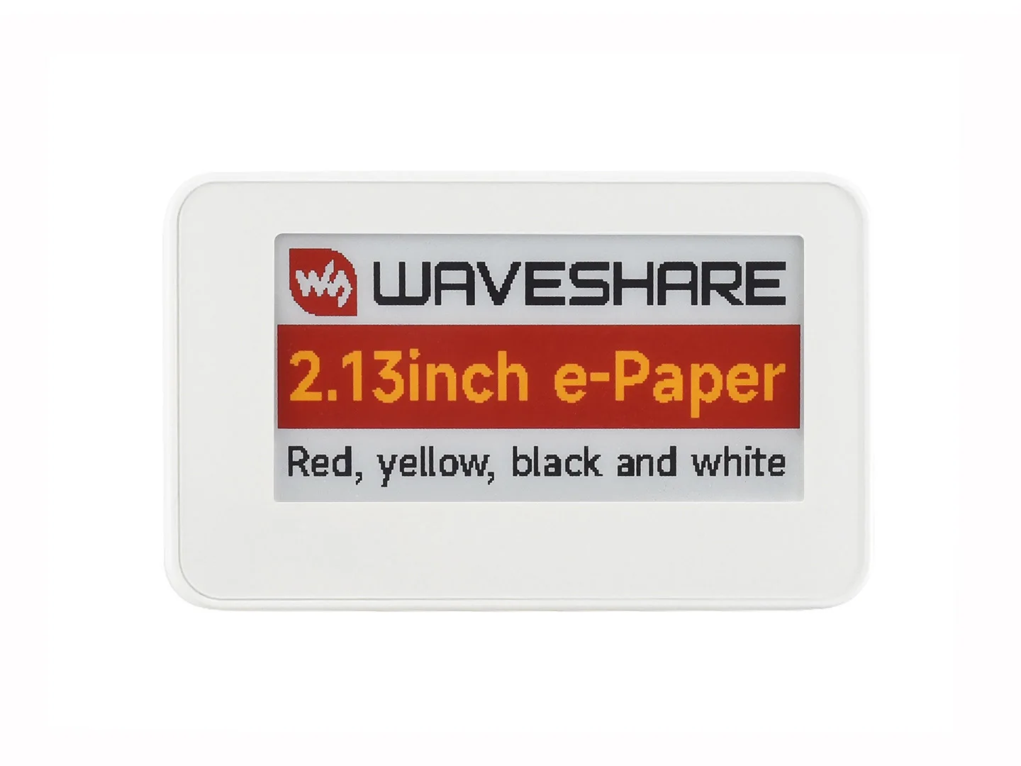 2.13inch NFC-Powered e-Paper (G), Red / Yellow / Black / White 4-color Displaying, No Battery, Wireless Powering & Data Transfer
2.13inch NFC-Powered e-Paper (G), Red / Yellow / Black / White 4-color Displaying, No Battery, Wireless Powering & Data Transfer