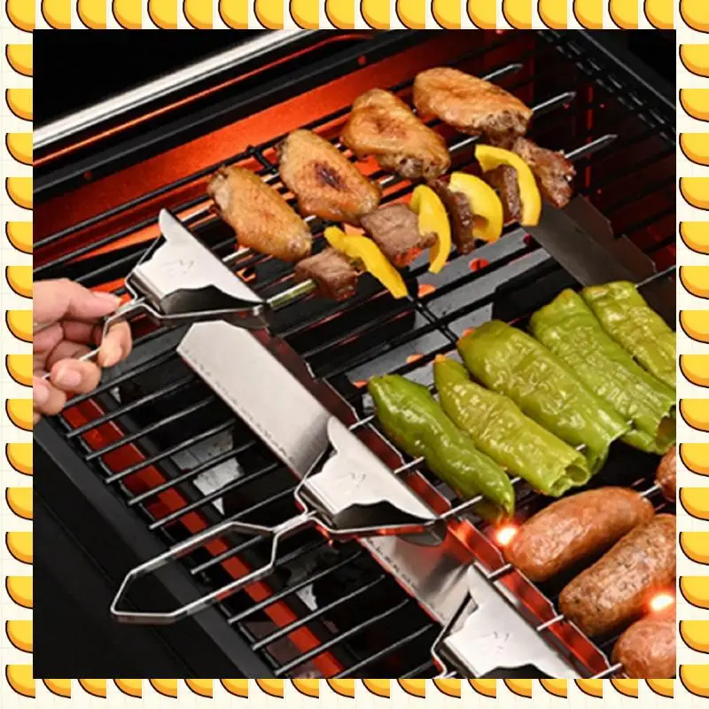 BAAU Grill Skewers With Handle,Stainless Steel BBQ Skewer Kabob Skewers For Meat, Chicken, Sausages
BAAU Grill Skewers With Handle,Stainless Steel BBQ Skewer Kabob Skewers For Meat, Chicken, Sausages