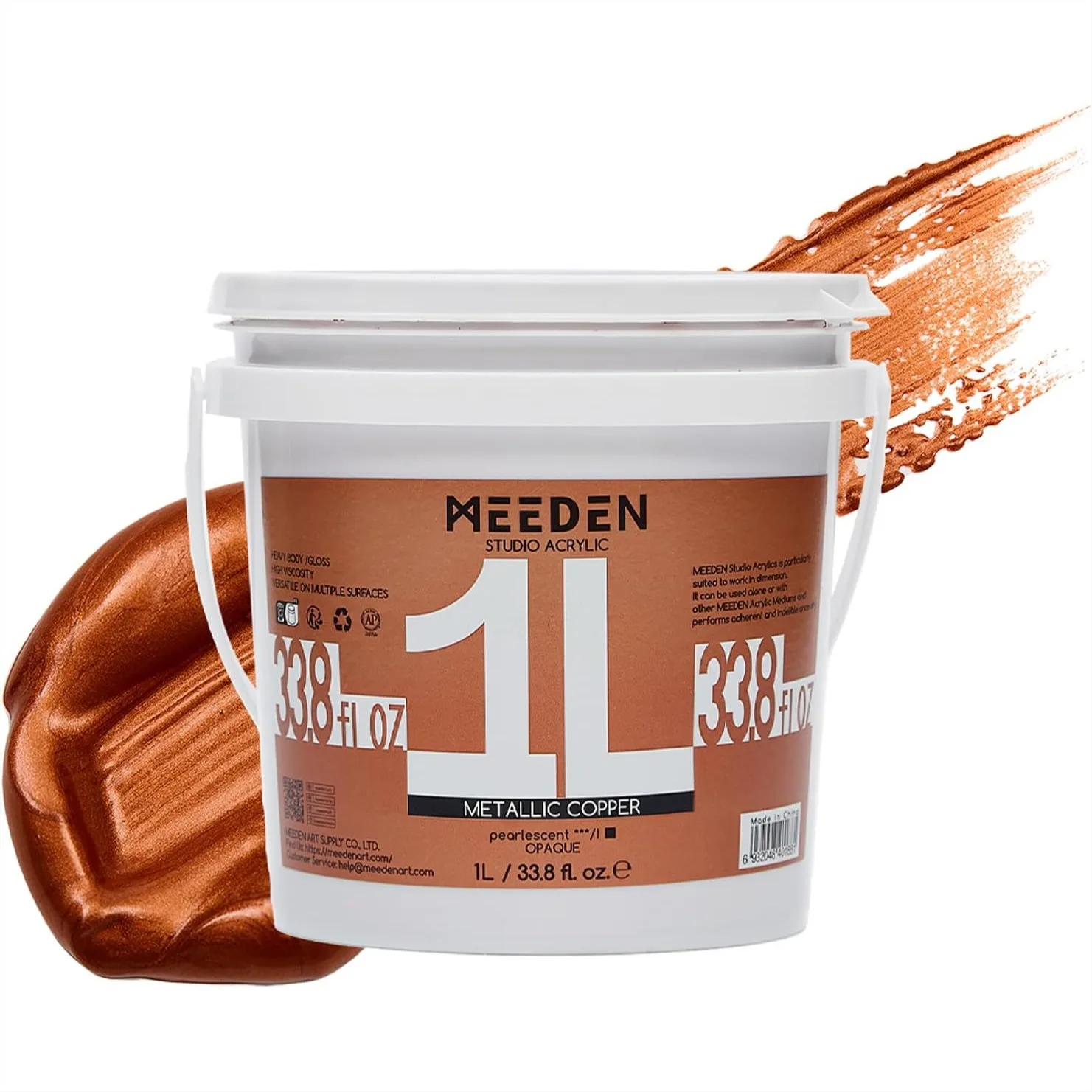 Metallic Copper Acrylic Paint 1L for Artists Canvas Home Décor Furniture Crafts with Gloss Finish
Metallic Copper Acrylic Paint 1L for Artists Canvas Home Décor Furniture Crafts with Gloss Finish