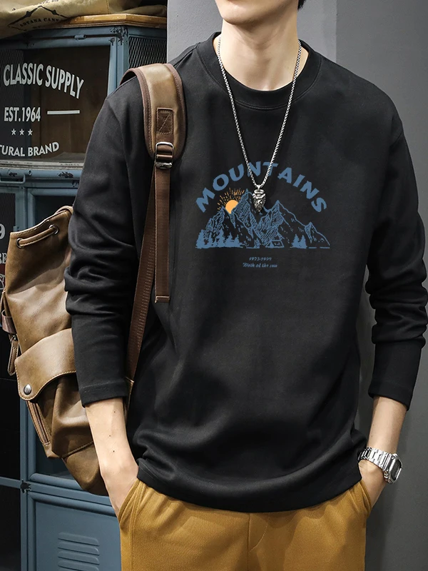 Heavyweight Pure Cotton Long Sve Men's T-irt Casual Loose American Sle Base Layer Top for Young Men Autumn Wear
Heavyweight Pure Cotton Long Sve Men's T-irt Casual Loose American Sle Base Layer Top for Young Men Autumn Wear