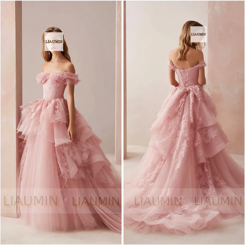 Pink Flower Girl Dresses Tulle Lace Applique For Wedding Princess First Communion Gown Pageant Kids Skirt Customized W1.1.125
Pink Flower Girl Dresses Tulle Lace Applique For Wedding Princess First Communion Gown Pageant Kids Skirt Customized W1.1.125