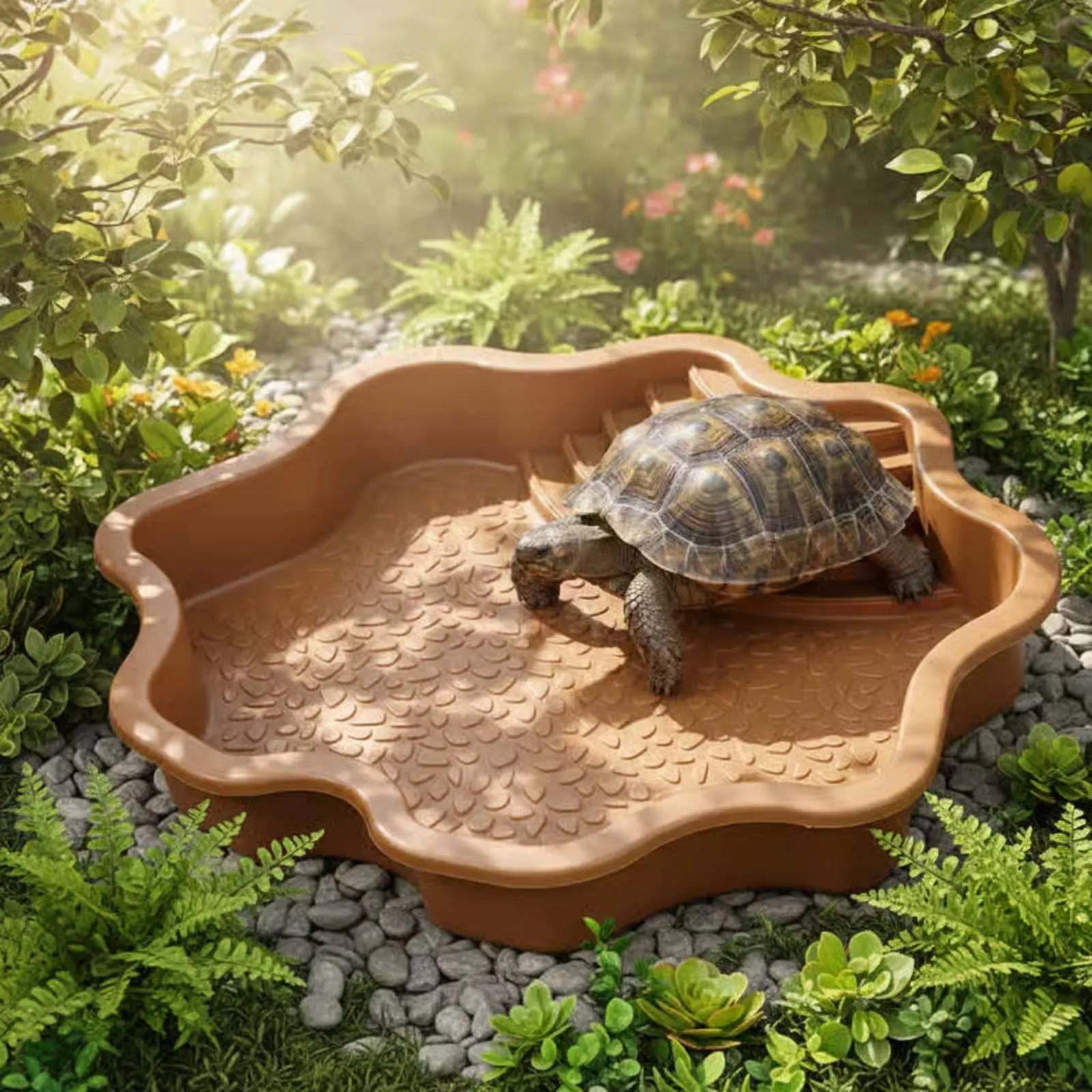 Turtle Bathing Basin Easy to Clean Tortoise Soaking Dish Tortoise Water Bowl with Ramp Single-Piece Design for Vivarium
Turtle Bathing Basin Easy to Clean Tortoise Soaking Dish Tortoise Water Bowl with Ramp Single-Piece Design for Vivarium