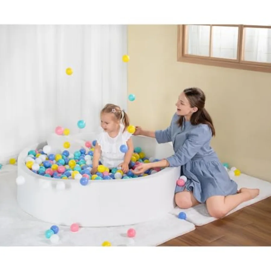 Extra Large Soft Ball Pit for Toddler, Foam Ball Pit for Baby - White, 51 x 11.8 in, Ultra-Soft EVA Foam, Non-Toxic Lightweight
Extra Large Soft Ball Pit for Toddler, Foam Ball Pit for Baby - White, 51 x 11.8 in, Ultra-Soft EVA Foam, Non-Toxic Lightweight