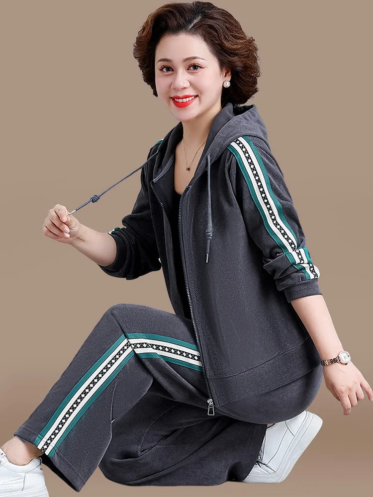 Faionable Spring Autumn Casual Women's Outerwear Set Middle-Aged And ly Sweatirt New Sle Loose Fit Long Pants
Faionable Spring Autumn Casual Women's Outerwear Set Middle-Aged And ly Sweatirt New Sle Loose Fit Long Pants