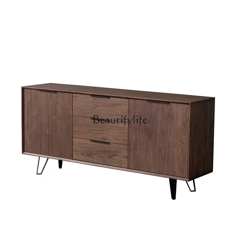 FG40Nordic Black Walnut Log Sideboard Cabinet Solid Wood Simplicity Modern Storage Organizer Side Cabinet
FG40Nordic Black Walnut Log Sideboard Cabinet Solid Wood Simplicity Modern Storage Organizer Side Cabinet