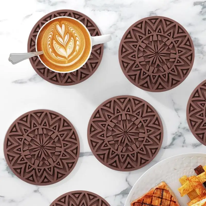 6PCS Drinks Coasters Set Silicone Cup Accessories Multicoloured Tabletop Protection Drink Coasters for Cafe Hotel Restaurant
6PCS Drinks Coasters Set Silicone Cup Accessories Multicoloured Tabletop Protection Drink Coasters for Cafe Hotel Restaurant