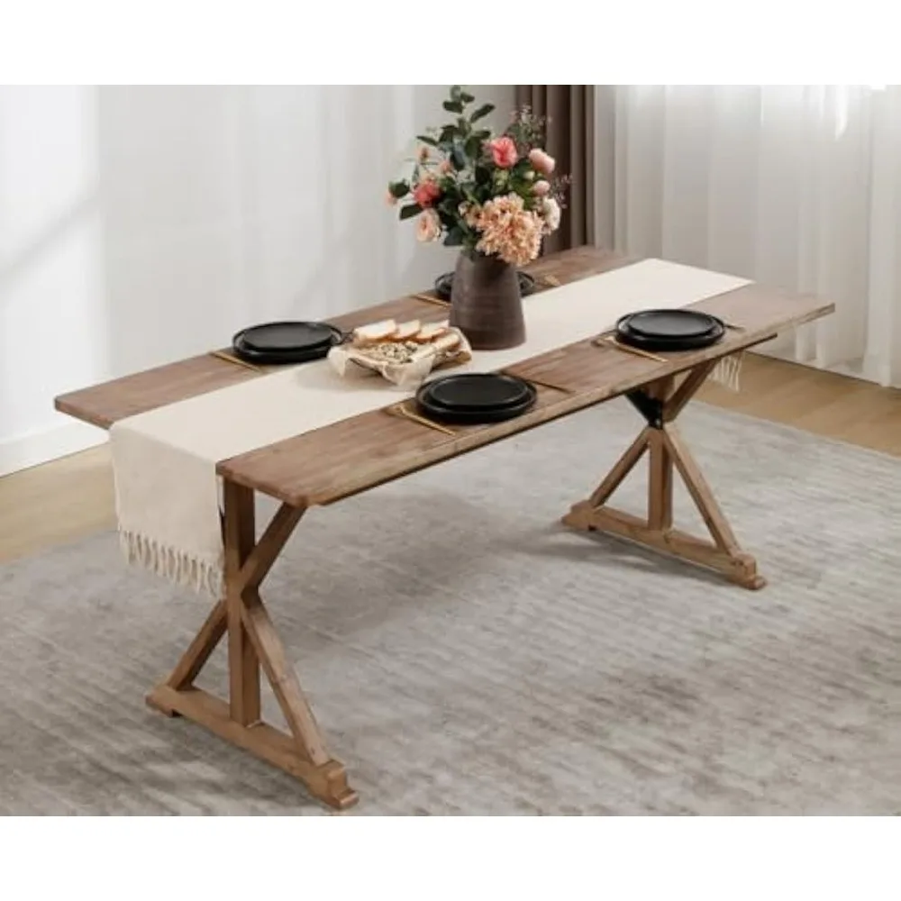 69-дюймовый винтажный деревянный обеденный стол для детей от 4 до 8, обеденный стол из массива сосны в античном деревенском стиле с прочными ножками и металлической опорой, L
69-дюймовый винтажный деревянный обеденный стол для детей от 4 до 8, обеденный стол из массива сосны в античном деревенском стиле с прочными ножками и металлической опорой, L