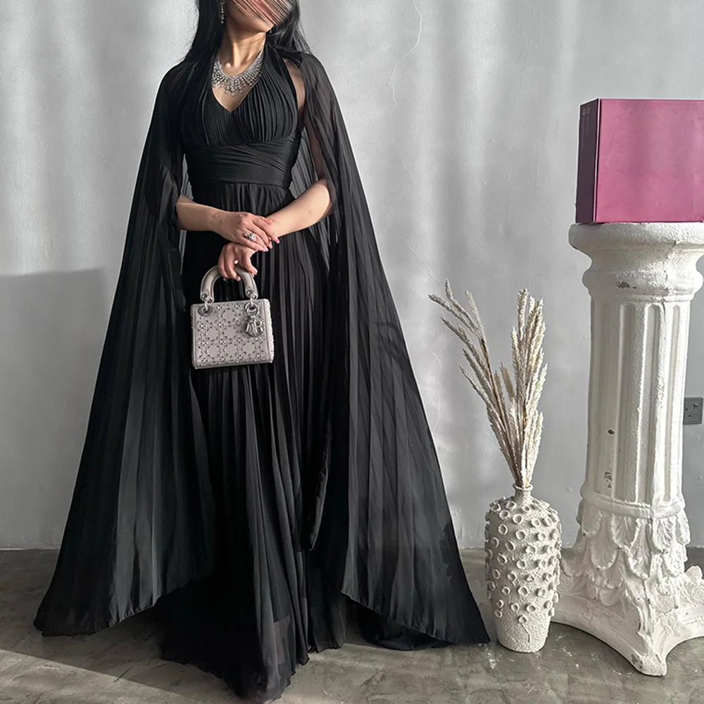 CustomizedSleeveless Straight V-Neck Floor Length Sweep Train Solid Black Elegant Party Dresses Woman Dresses For Formal Occasio
CustomizedSleeveless Straight V-Neck Floor Length Sweep Train Solid Black Elegant Party Dresses Woman Dresses For Formal Occasio