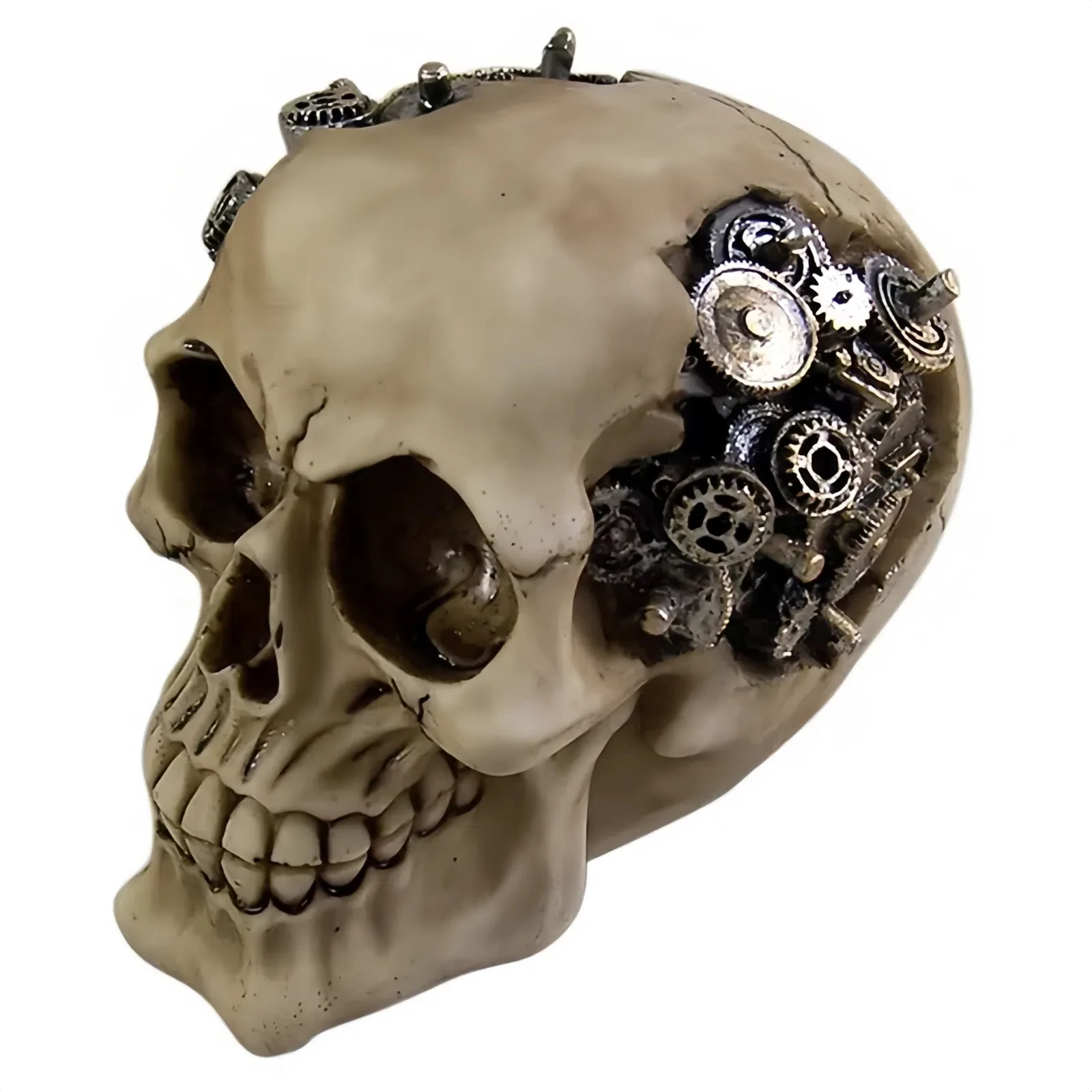 Steampunk Cyborg Protruding Gear Work Human Head Skull Statue Clockwork Gear Design Skeleton Cranium Figurine
Steampunk Cyborg Protruding Gear Work Human Head Skull Statue Clockwork Gear Design Skeleton Cranium Figurine