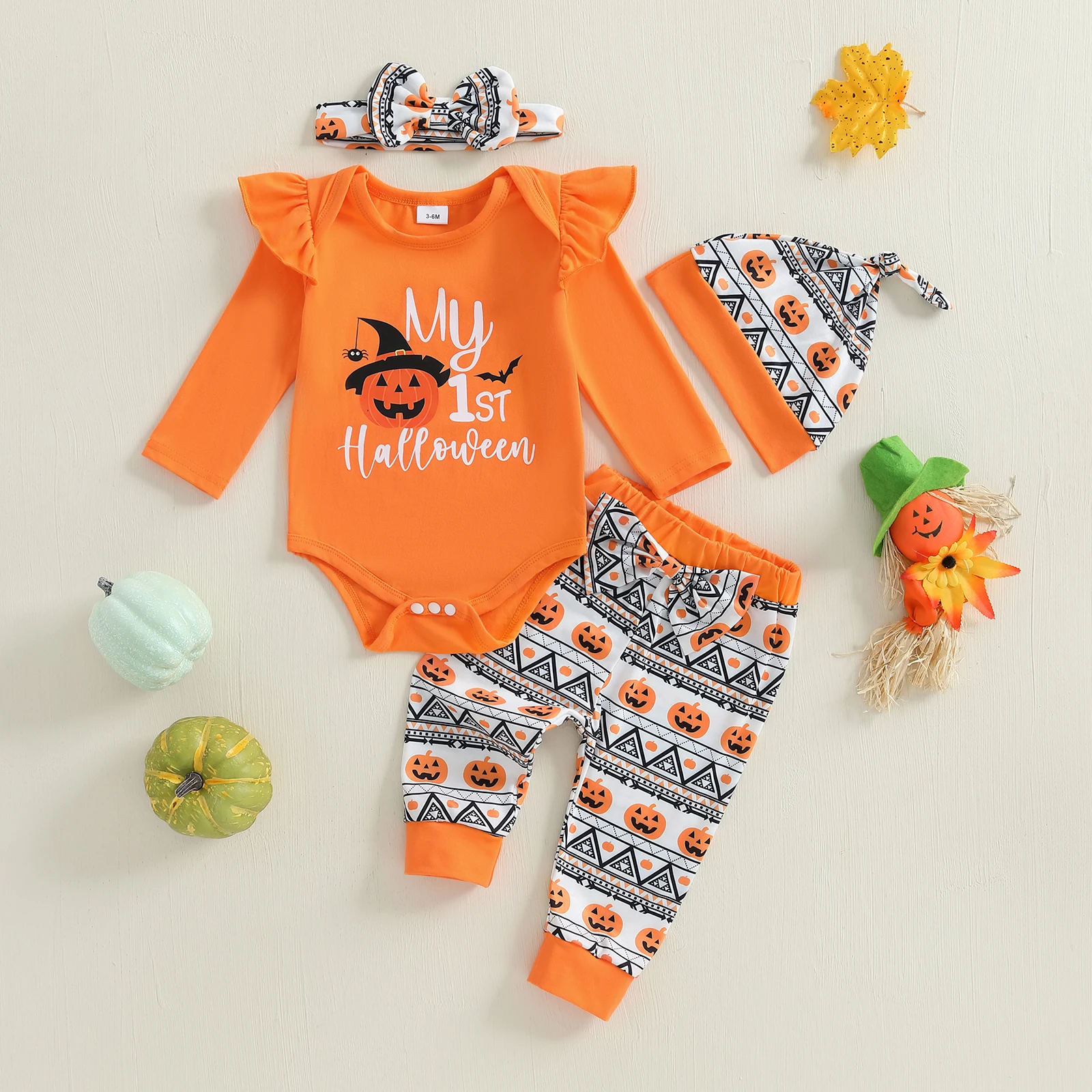 VISgogo Baby Girls Fall Outfit Long Sleeve Letters Print Romper Pumpkin Print Pants Headband Hat Halloween Clothes
VISgogo Baby Girls Fall Outfit Long Sleeve Letters Print Romper Pumpkin Print Pants Headband Hat Halloween Clothes