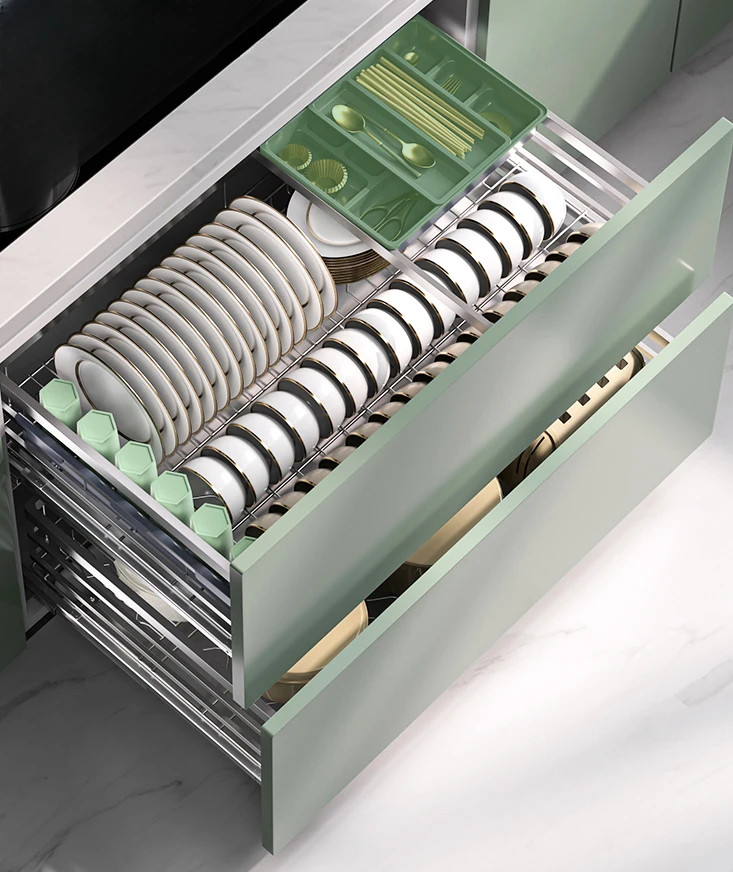 Кухонный шкаф для приправ, двухслойная стойка для посуды из нержавеющей стали с выдвижными ящиками, скользящая направляющая, корзина для хранения Мисок
Кухонный шкаф для приправ, двухслойная стойка для посуды из нержавеющей стали с выдвижными ящиками, скользящая направляющая, корзина для хранения Мисок