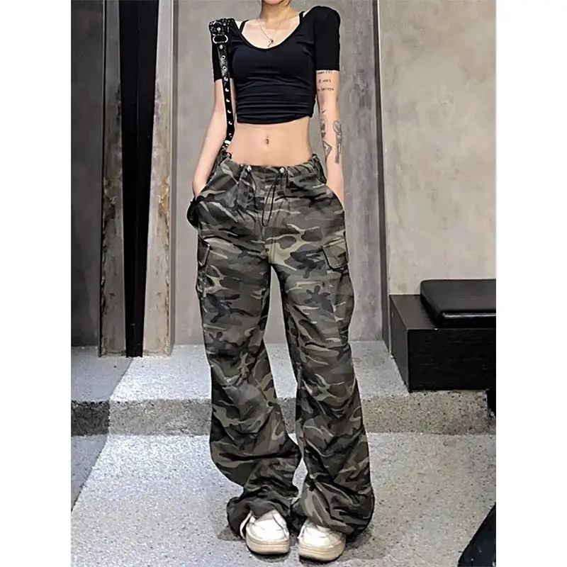 Women's Street Sle High Waist Cargo Pants Summer Camouflage Loose Straight Leg Denim Jeans Multi Kets Workwear Trousers
Women's Street Sle High Waist Cargo Pants Summer Camouflage Loose Straight Leg Denim Jeans Multi Kets Workwear Trousers