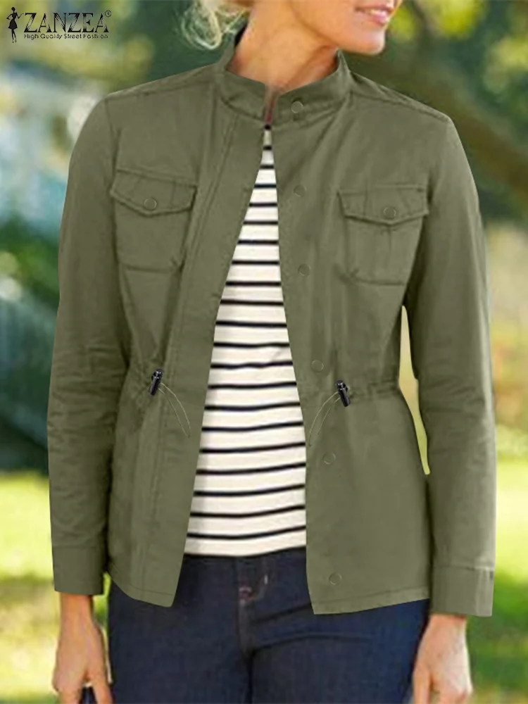 2024 ZANZEA Autumn Jackets Women Fashion Long Sleeve Cargo Tops Casual Solid Thin Outwear Female Spring Buttons Down Work Coats
2024 ZANZEA Autumn Jackets Women Fashion Long Sleeve Cargo Tops Casual Solid Thin Outwear Female Spring Buttons Down Work Coats