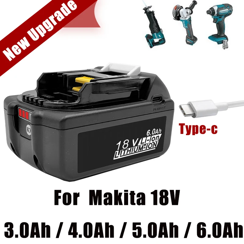 For Makita 18V battery with Type-C port 65W input/output large capacity electric tool battery universal BL1860 BL1850 BL1840
For Makita 18V battery with Type-C port 65W input/output large capacity electric tool battery universal BL1860 BL1850 BL1840