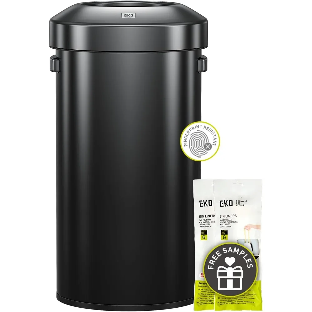Urban 24 Gallon Round Black Stainless Steel Open Top Waste Bin, Tall Commercial Trash Can for Indoor/Outdoor, Extra Large Metal
Urban 24 Gallon Round Black Stainless Steel Open Top Waste Bin, Tall Commercial Trash Can for Indoor/Outdoor, Extra Large Metal