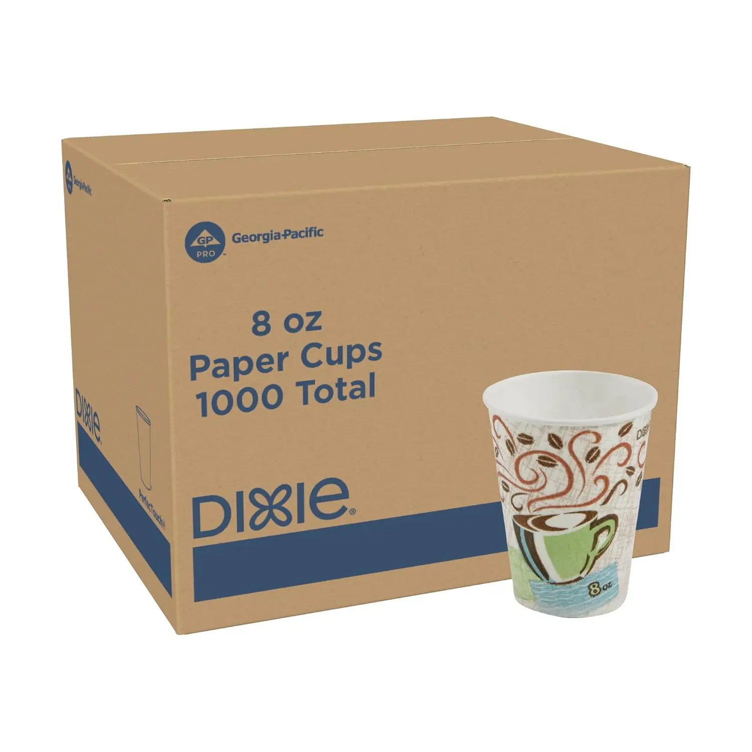 Dixie PerfecTouch 8 oz Paper Coffee Cups By GP PRO, Coffee Haze Design, 1000 Count (50 Disposable Cups Per Sleeve, 20 Sleeves Pe
Dixie PerfecTouch 8 oz Paper Coffee Cups By GP PRO, Coffee Haze Design, 1000 Count (50 Disposable Cups Per Sleeve, 20 Sleeves Pe