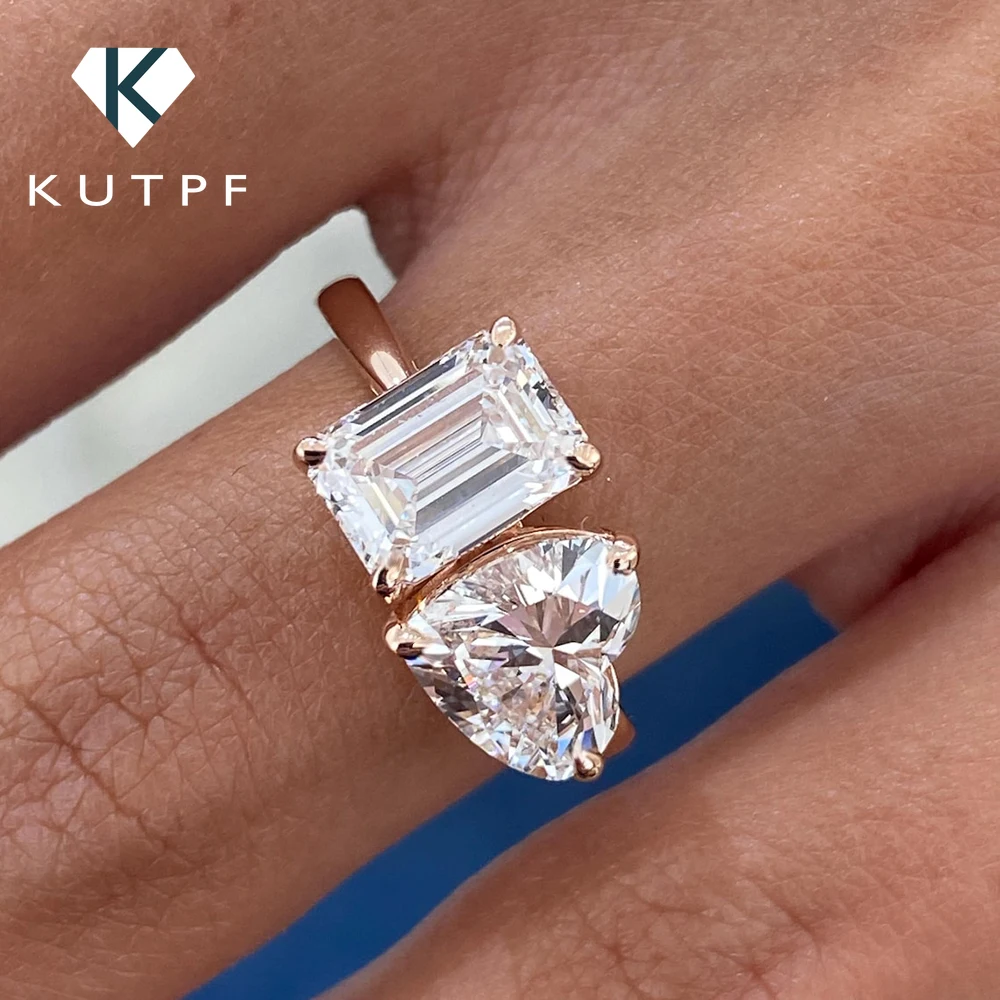 Обручальные кольца с муассанитом и бриллиантами 4cttw в форме сердца и изумрудной огранки для женщин, обручальное кольцо из 18-каратного золота с сертификатом
Обручальные кольца с муассанитом и бриллиантами 4cttw в форме сердца и изумрудной огранки для женщин, обручальное кольцо из 18-каратного золота с сертификатом