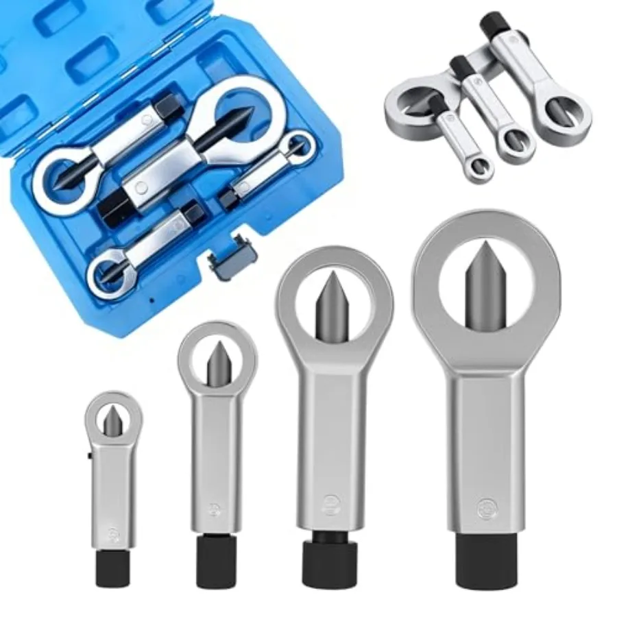 Metal Nut Splitter Tool Heavy Duty, 4PCS Nut Separatoed for Removing Broken, Damaged, Or Rusty Nuts Without Damaging Bolt Threa
Metal Nut Splitter Tool Heavy Duty, 4PCS Nut Separatoed for Removing Broken, Damaged, Or Rusty Nuts Without Damaging Bolt Threa