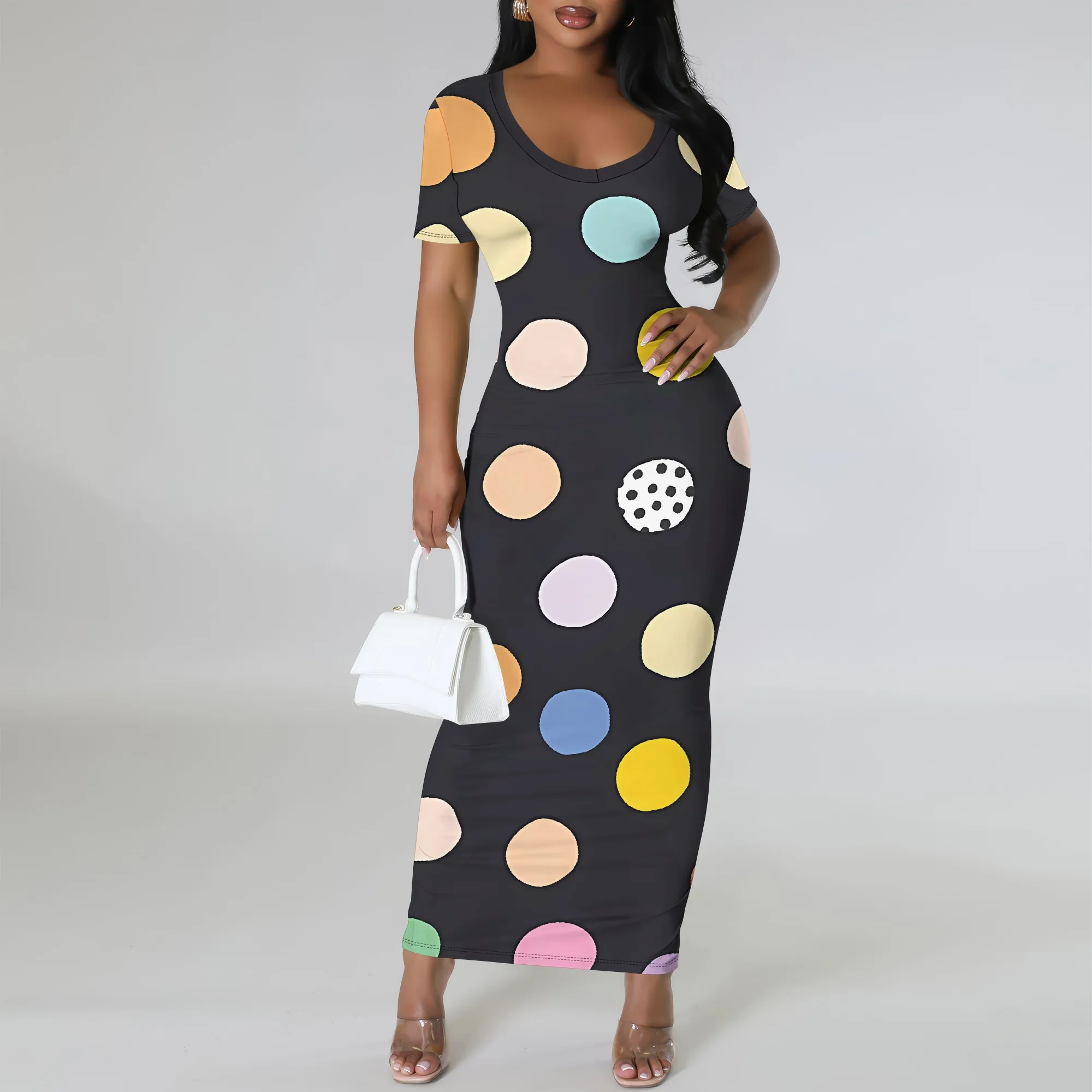 Nupusa Women’s Short Sleeve Maxi Dress Colorful Polka Dot Bodycon Summer Casual Party Outfit
Nupusa Women’s Short Sleeve Maxi Dress Colorful Polka Dot Bodycon Summer Casual Party Outfit