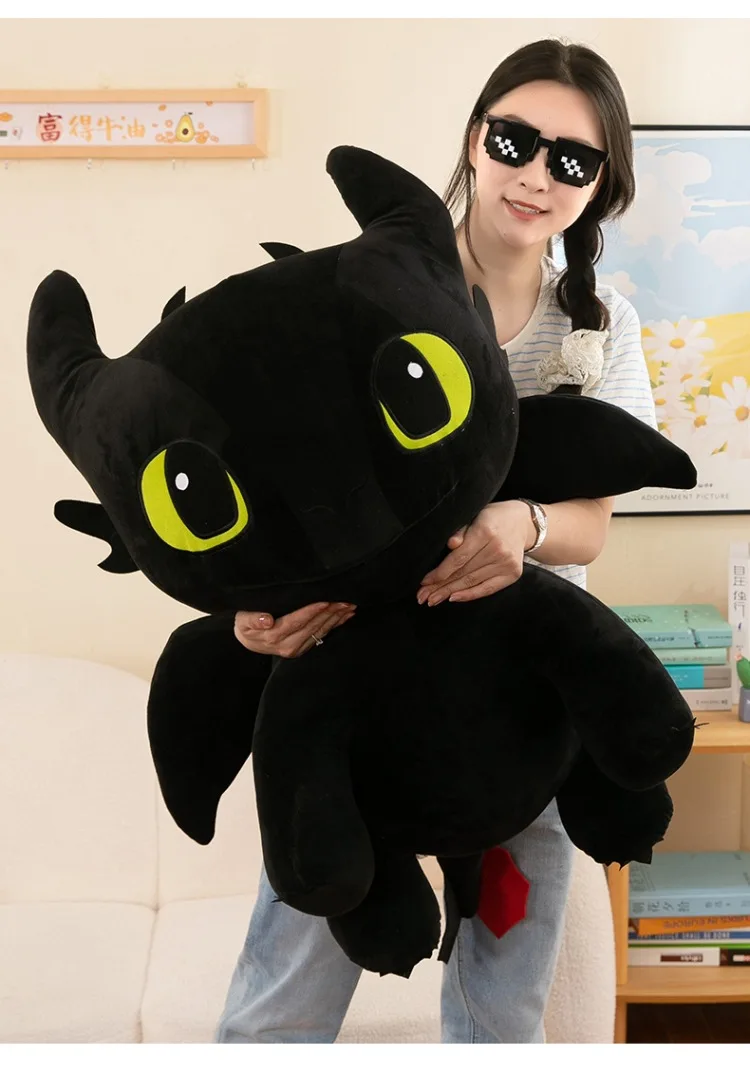 Juguete de peluche relleno con luz sin dientes Kawaii, bonito dragón de dibujos animados, maestro domador, juguete de peluche sin dientes, regalo de cumpleaños para novia