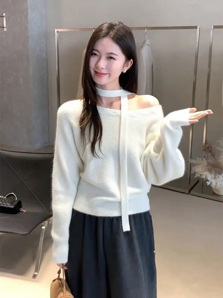 oulder-baring Knitted Sweater Women's Autumn Winter Korean Sle Inner Wear Base irt Top Design Sensible White Hanging Ne
oulder-baring Knitted Sweater Women's Autumn Winter Korean Sle Inner Wear Base irt Top Design Sensible White Hanging Ne