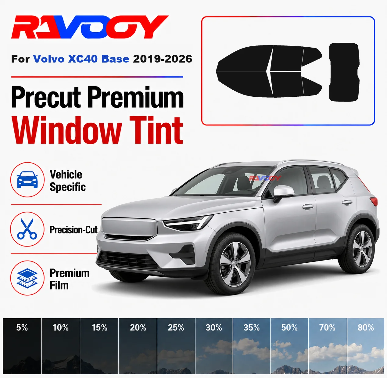 Premium Precut Window Tint Kit Front Rear Windows Rear Windshield For Volvo XC40 Base 2019-2026 Complete Set Nano Ceramic Film
Premium Precut Window Tint Kit Front Rear Windows Rear Windshield For Volvo XC40 Base 2019-2026 Complete Set Nano Ceramic Film
