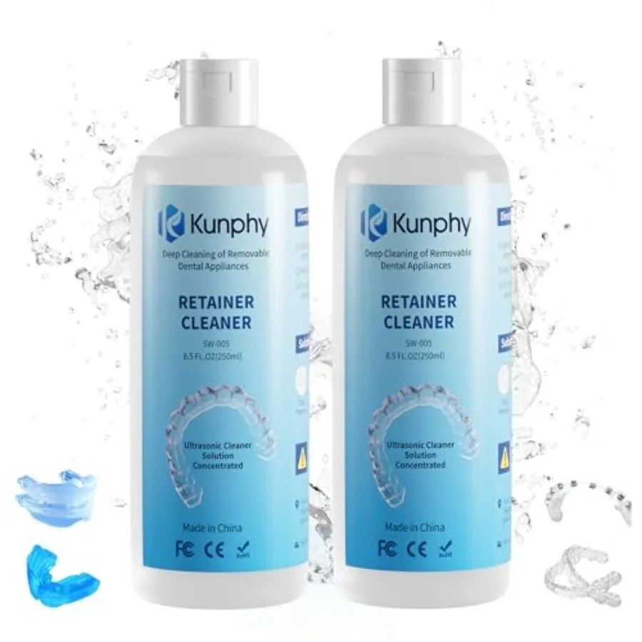 2 Pack Ultrasonic Retainer Cleaner Solution for Sonic Denture Cleaner-Profional Cleaning of Retainers, Invisible Aligners, Mout
2 Pack Ultrasonic Retainer Cleaner Solution for Sonic Denture Cleaner-Profional Cleaning of Retainers, Invisible Aligners, Mout