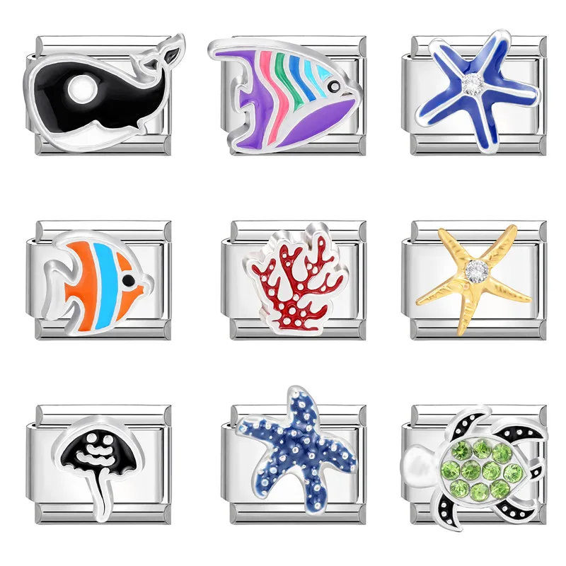 Sea Life Italian Stainless Steel Charm Bracelet Fish Starfish Turtle DIY Module Assembly Remove Bracelet 9mm Bracelet Jewelry
Sea Life Italian Stainless Steel Charm Bracelet Fish Starfish Turtle DIY Module Assembly Remove Bracelet 9mm Bracelet Jewelry