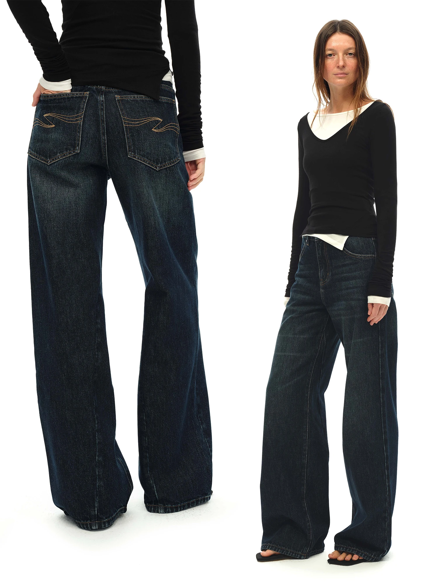 Deep Blue Washed Straight Leg Jeans Empty Page Loose Fit Natural Waist Long Pants Denim Zipper Fly Adult Casual Jeans
Deep Blue Washed Straight Leg Jeans Empty Page Loose Fit Natural Waist Long Pants Denim Zipper Fly Adult Casual Jeans