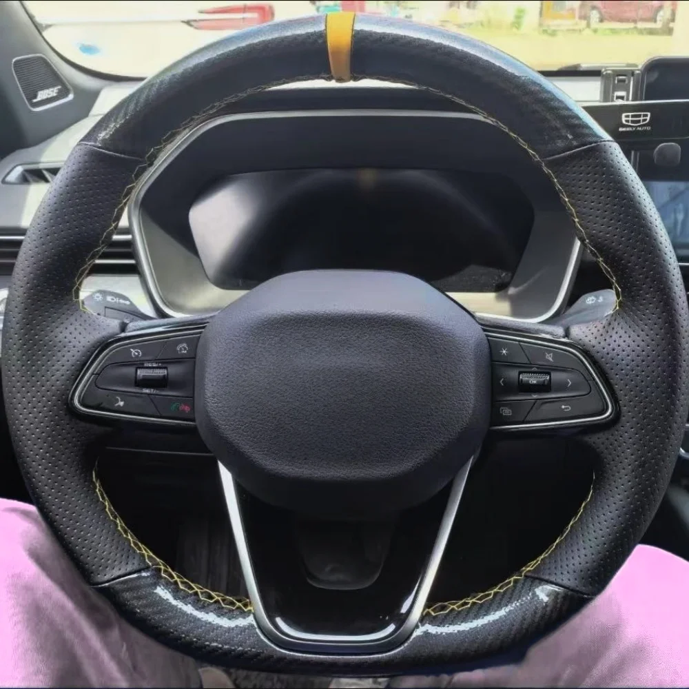 Customization Car Steering Wheel Cover Carbon Fiber Genuine Leather Soft For Geely Coolray2019-2020 Atlas Boyue Emgrand Borui
Customization Car Steering Wheel Cover Carbon Fiber Genuine Leather Soft For Geely Coolray2019-2020 Atlas Boyue Emgrand Borui
