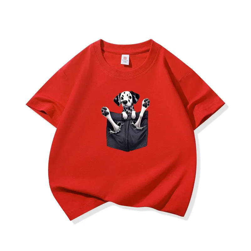 Kids Cotton T Shirt Lovely Pocket Dalmatian Puppy Dog Graphic Crew Neck Short Sleeve Tee Casual Boys Girls Summer Tops
Kids Cotton T Shirt Lovely Pocket Dalmatian Puppy Dog Graphic Crew Neck Short Sleeve Tee Casual Boys Girls Summer Tops