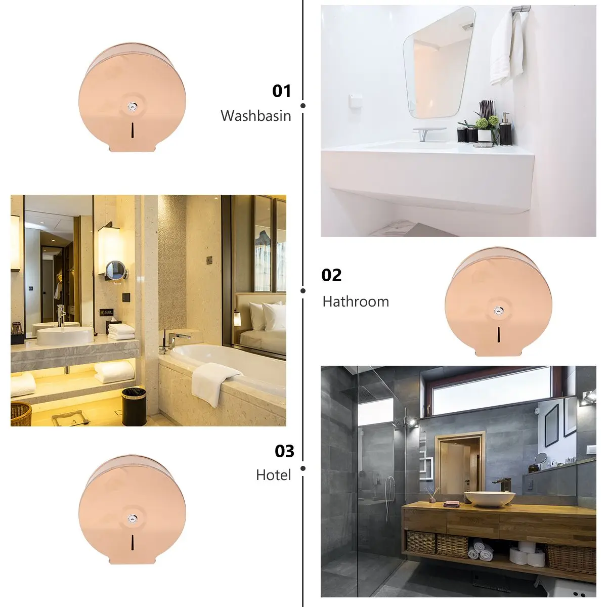 Stainless Steel Tissue Holder 304 Grade Round Rose Gold Easy Install Bathroom Hotel Paper Towel Rack Storage Shelf
Stainless Steel Tissue Holder 304 Grade Round Rose Gold Easy Install Bathroom Hotel Paper Towel Rack Storage Shelf