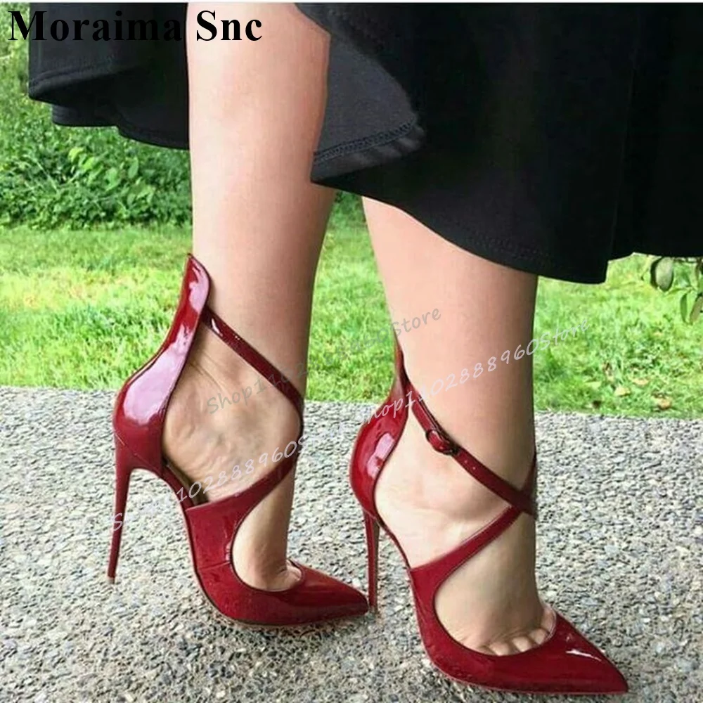 Stylish Red Patent Leather Cross Strap Pumps Thin High Heel Women Shoes Ankle Buckle Strap Pointed Toe 2025 Zapatos Para Mujere
Stylish Red Patent Leather Cross Strap Pumps Thin High Heel Women Shoes Ankle Buckle Strap Pointed Toe 2025 Zapatos Para Mujere