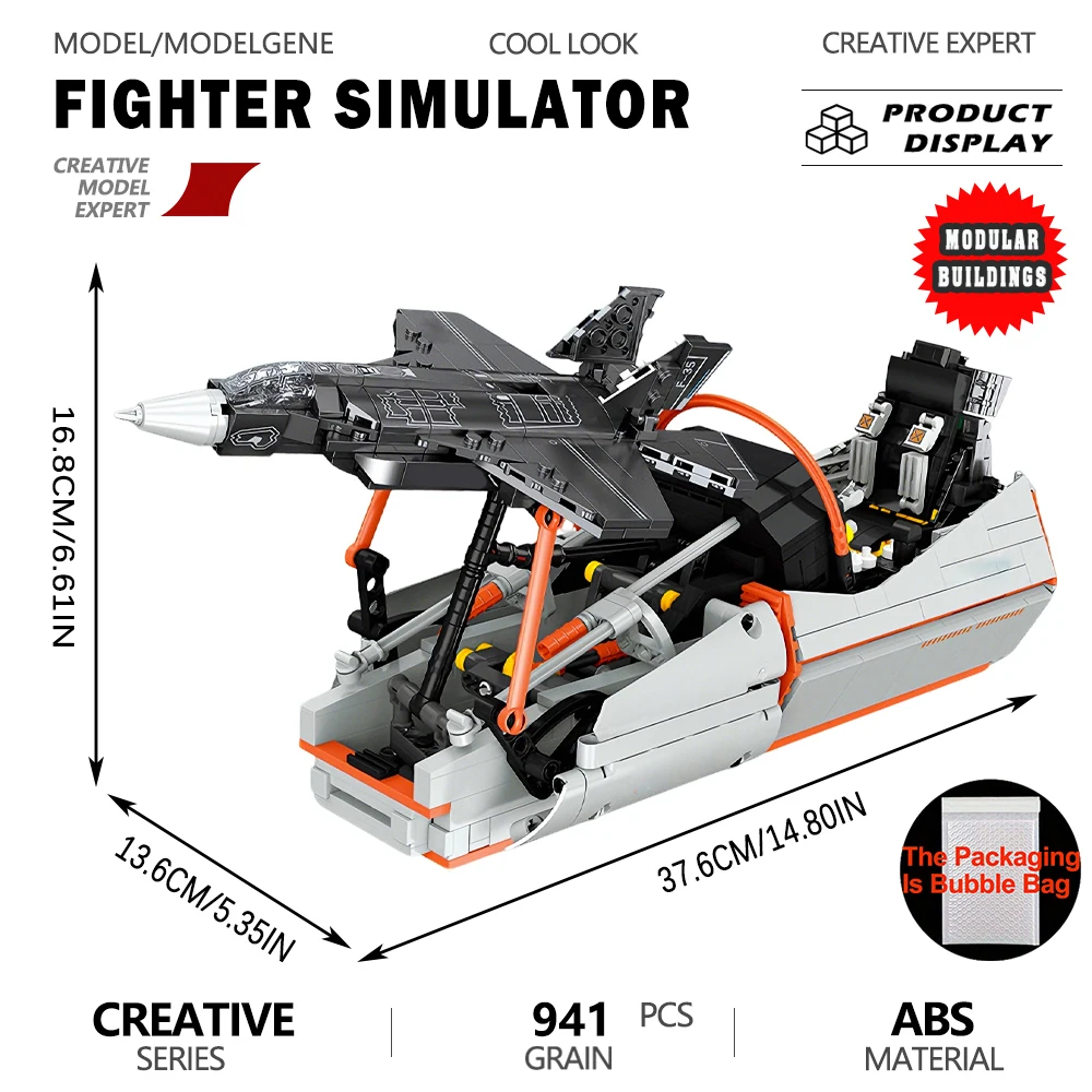 F35 Fighter Simulation Driver Model Building Blocks Bricks Aircraft Building Toy Gift Kit Scene Collection Ornament Decoration
F35 Fighter Simulation Driver Model Building Blocks Bricks Aircraft Building Toy Gift Kit Scene Collection Ornament Decoration