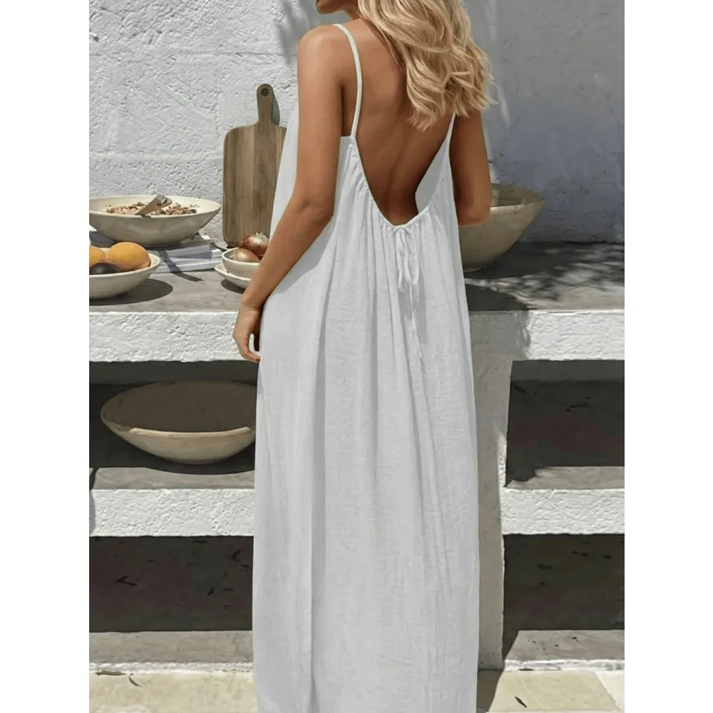Backless Cami Dresses For Women Cami Lounge Dress Backless Solid Color Sleeveless House Dress Long Sundress With Back Tie
Backless Cami Dresses For Women Cami Lounge Dress Backless Solid Color Sleeveless House Dress Long Sundress With Back Tie