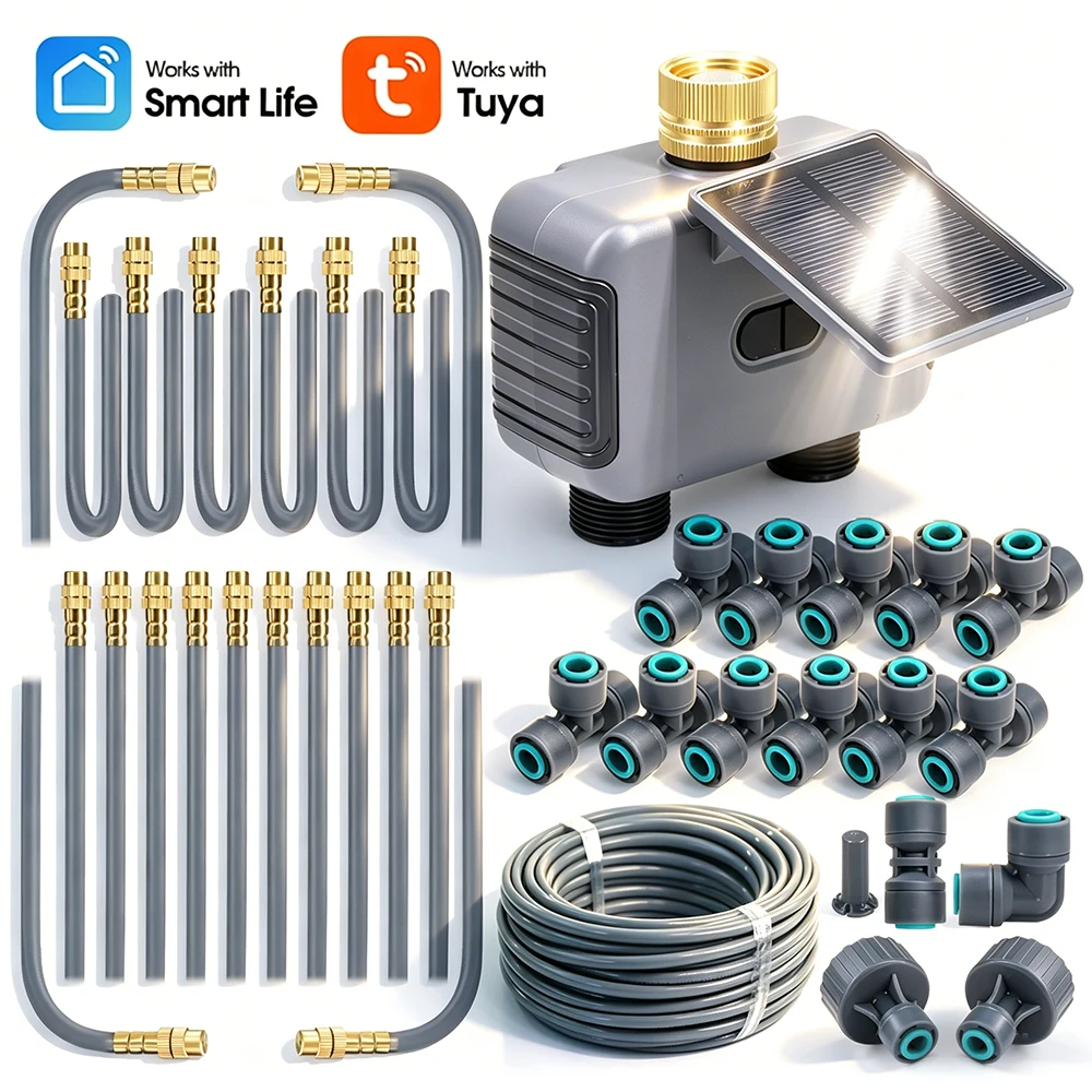 10-30M Tuya Dual Outlet Solar WiFi Timer Automatic Irrigation System for Garden Plants Flexible Spray Nozzle Smart Watering Kit
10-30M Tuya Dual Outlet Solar WiFi Timer Automatic Irrigation System for Garden Plants Flexible Spray Nozzle Smart Watering Kit