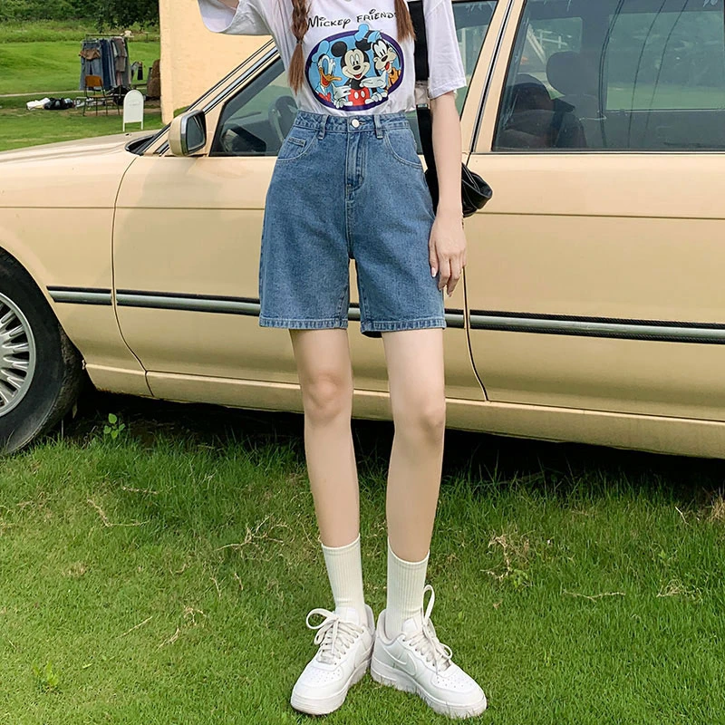 GAODINGLAN Vintage High Waist Loose Women Denim Shorts Versatile Straight Short Pants Ladies Summer Female Slim Fit Blue Jeans
GAODINGLAN Vintage High Waist Loose Women Denim Shorts Versatile Straight Short Pants Ladies Summer Female Slim Fit Blue Jeans