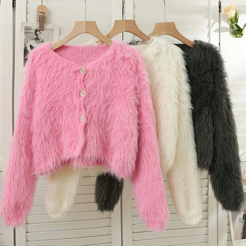 Chic Women Sweater Cardigan Autumn New Solid Color Single Breasted Knitted Tops Sweet Fashion Ladies Overcoat
Chic Women Sweater Cardigan Autumn New Solid Color Single Breasted Knitted Tops Sweet Fashion Ladies Overcoat