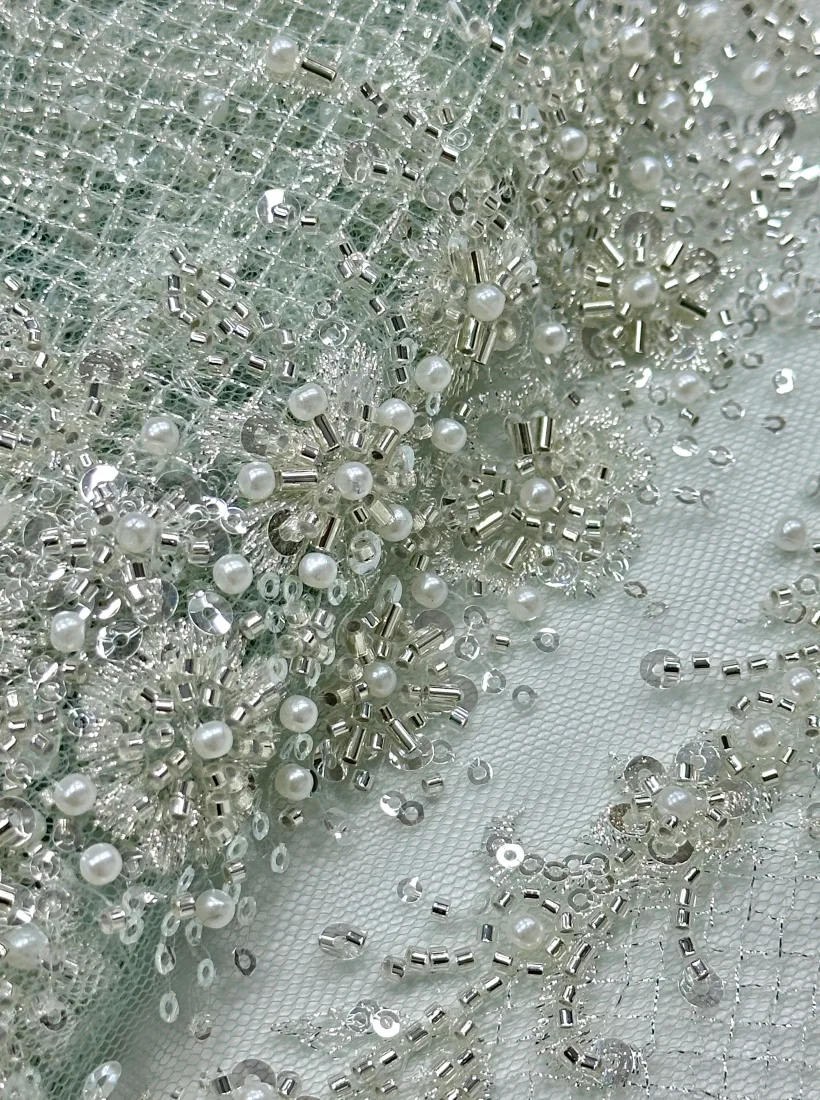 African Lace Fabric 2026 High Quality French Net Embroidery Luxury Beaded Lace 5 Yards for Wedding Evening Party
African Lace Fabric 2026 High Quality French Net Embroidery Luxury Beaded Lace 5 Yards for Wedding Evening Party