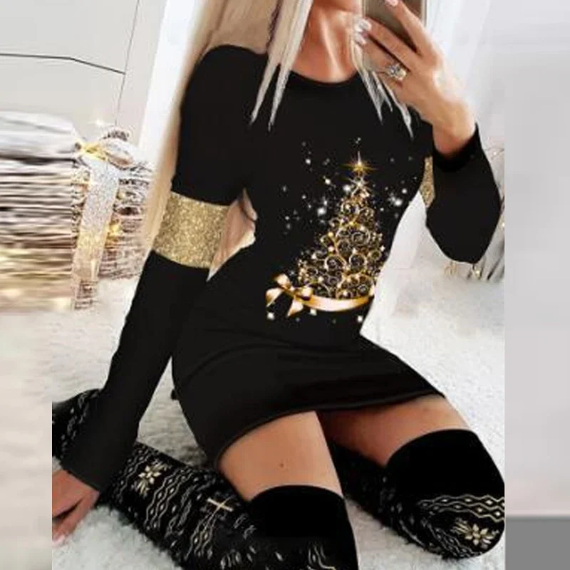 2025 European and American New Long Sleeved Fashionable Christmas Element Round Neck Printed Pattern Base Dress
2025 European and American New Long Sleeved Fashionable Christmas Element Round Neck Printed Pattern Base Dress