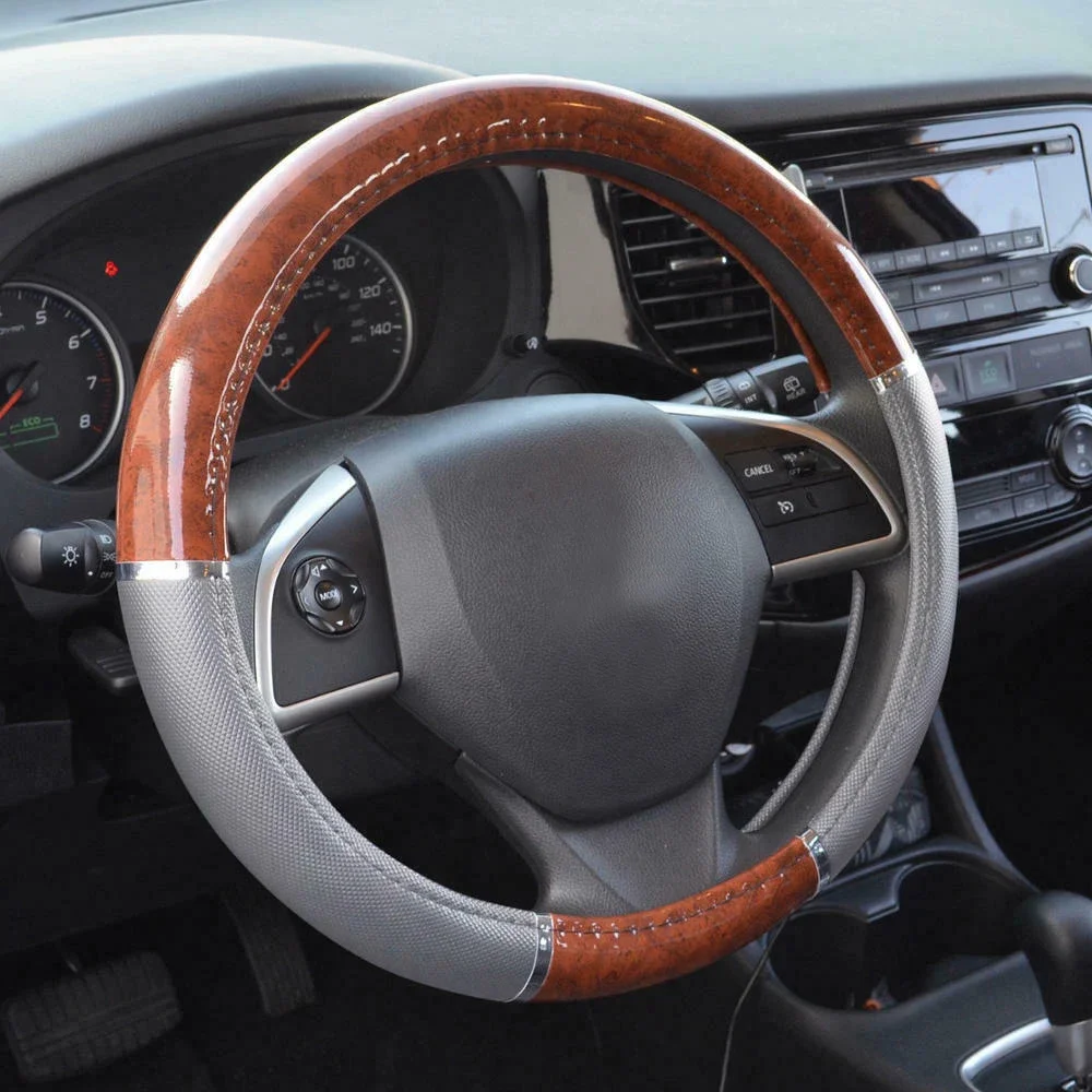 Car Steering Wheel Cover Luxury Wood Grain Gray Syn Leather Anti-slip Universal Steering Wheel Cover For 38cm Auto Accessories
Car Steering Wheel Cover Luxury Wood Grain Gray Syn Leather Anti-slip Universal Steering Wheel Cover For 38cm Auto Accessories