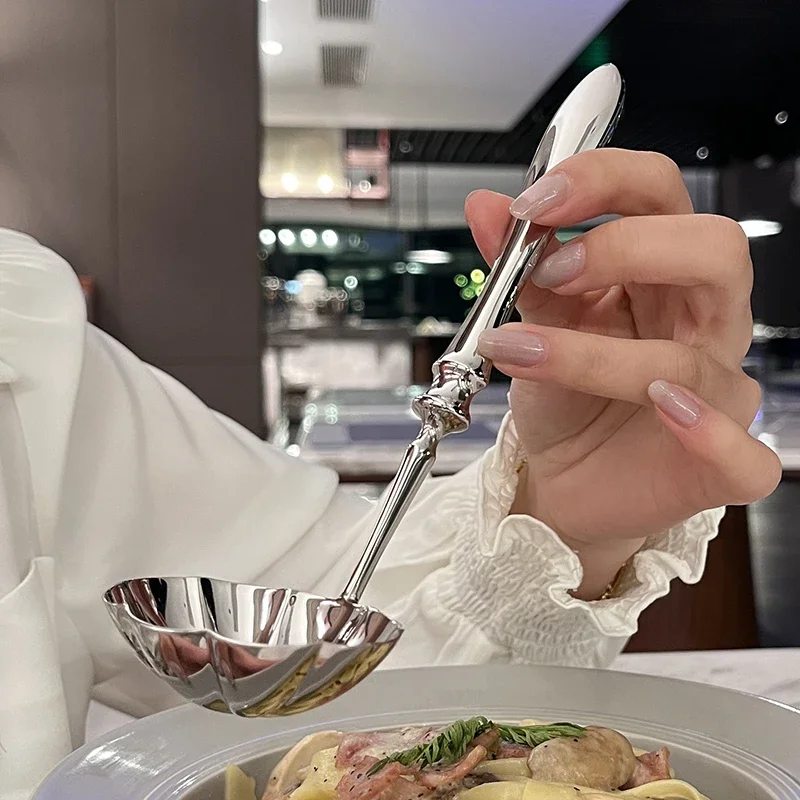 Light luxury 316 stainless steel hot pot spoon large soup ladle separate meal spoon high end kitchen utensils
Light luxury 316 stainless steel hot pot spoon large soup ladle separate meal spoon high end kitchen utensils