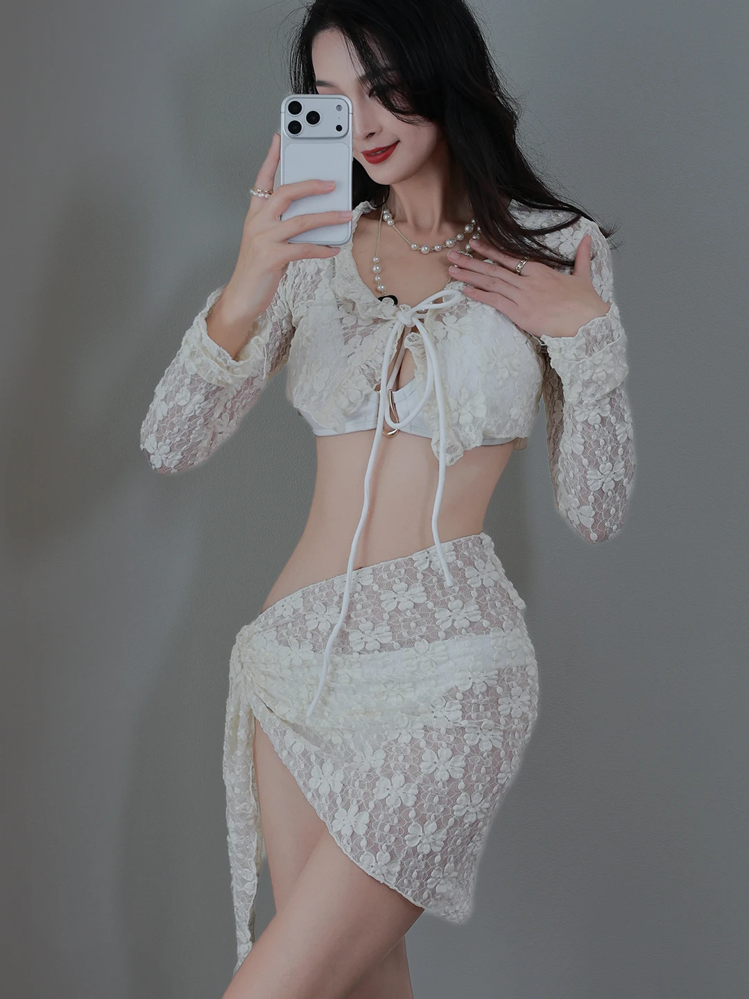 New Lace Long Sve Bikini Four Piece Set Women's Small Chest Resort Hot Spring Swimsuit Pure Desire Sle Separate Swimsuit
New Lace Long Sve Bikini Four Piece Set Women's Small Chest Resort Hot Spring Swimsuit Pure Desire Sle Separate Swimsuit